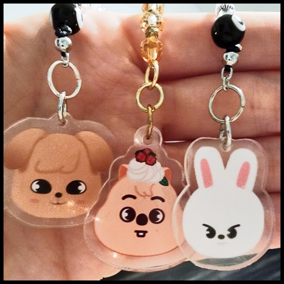 KPop - Stray Kids SKZOO Jeweled Chain - Rose Gold Option with Loop Finish - Picture 2 of 7